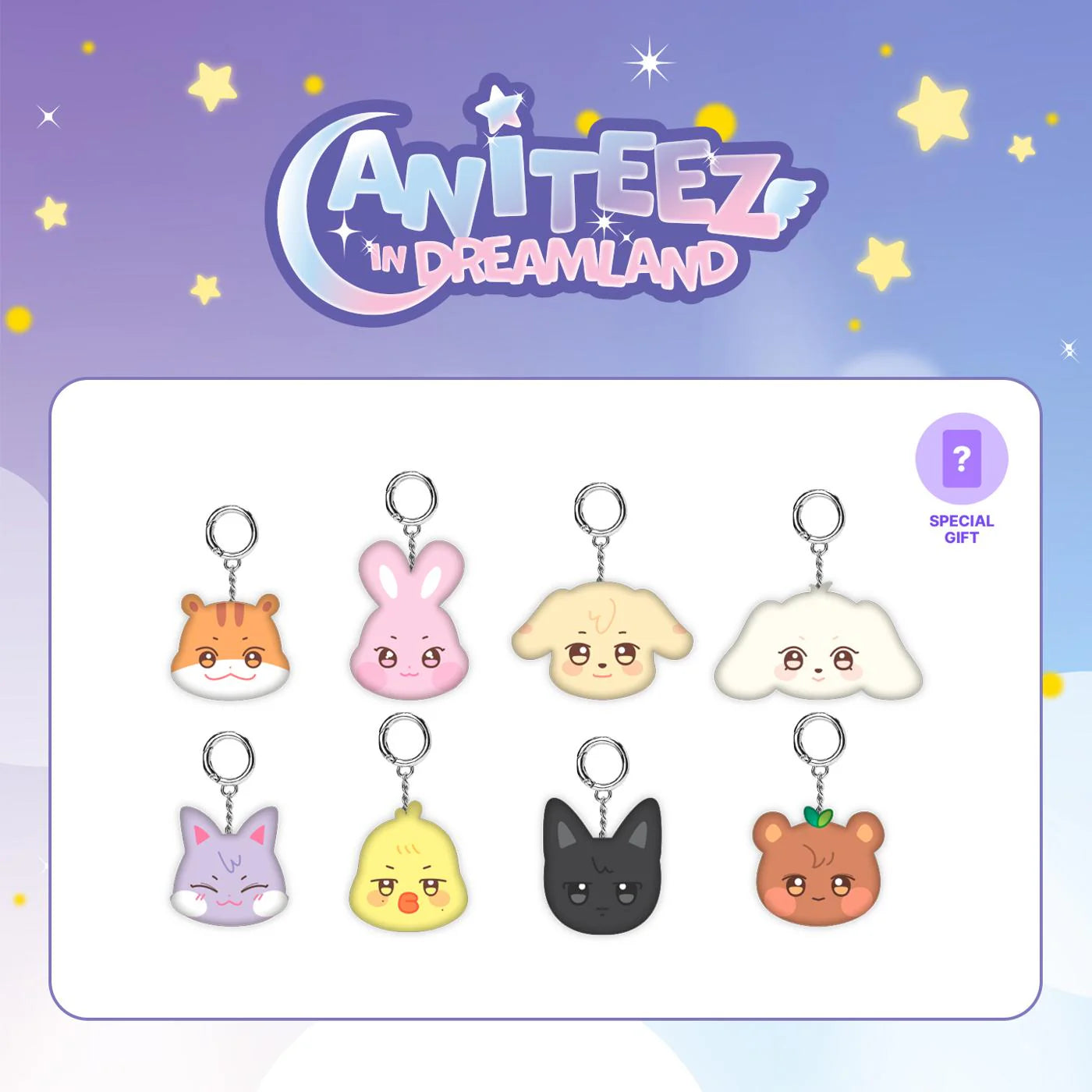 ATEEZ - 2025 Mini Face Keyring / ANITEEZ IN DREAMLAND / Official Merchandise