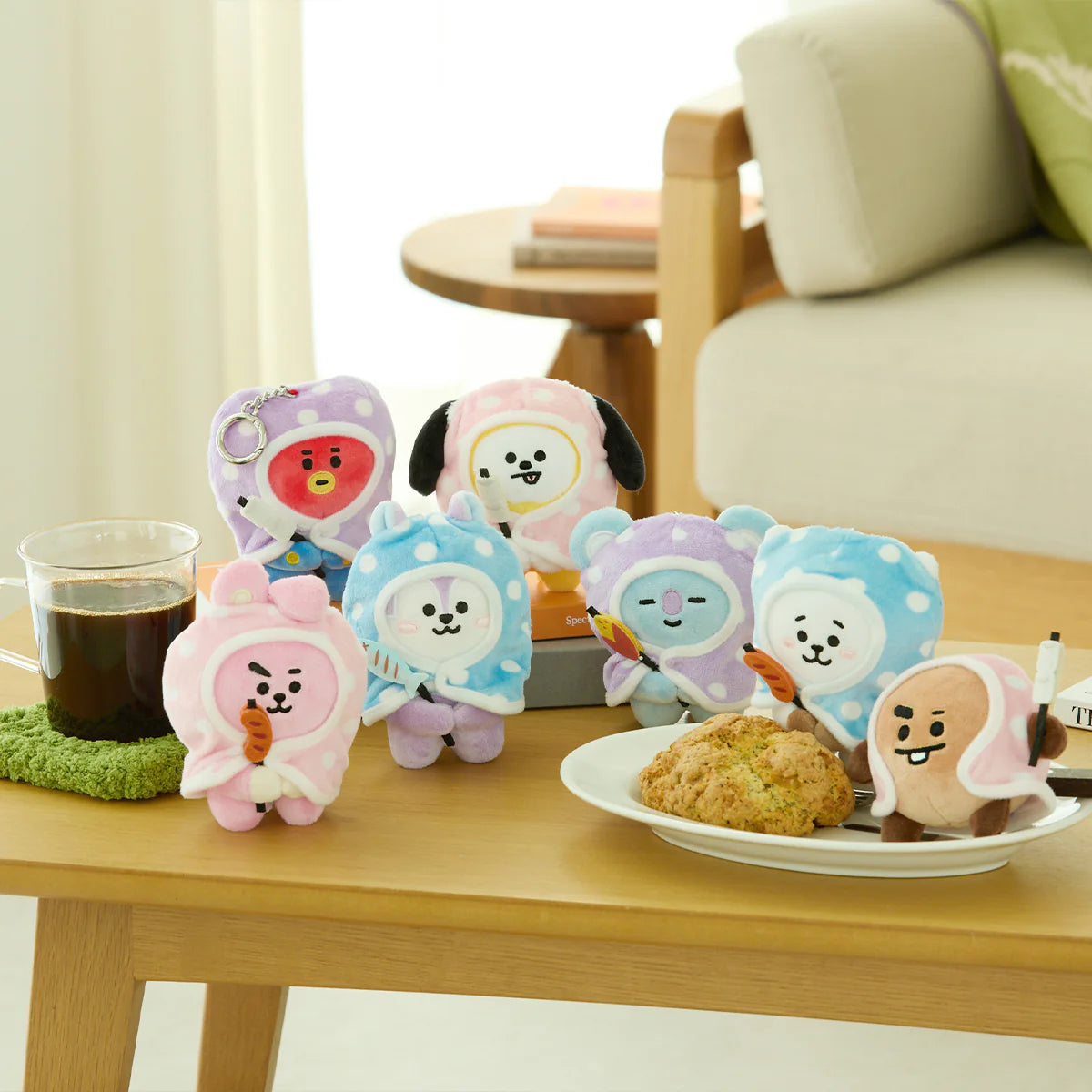BT21 - Campfire Blanket Plush Keyring / Official Merchandise