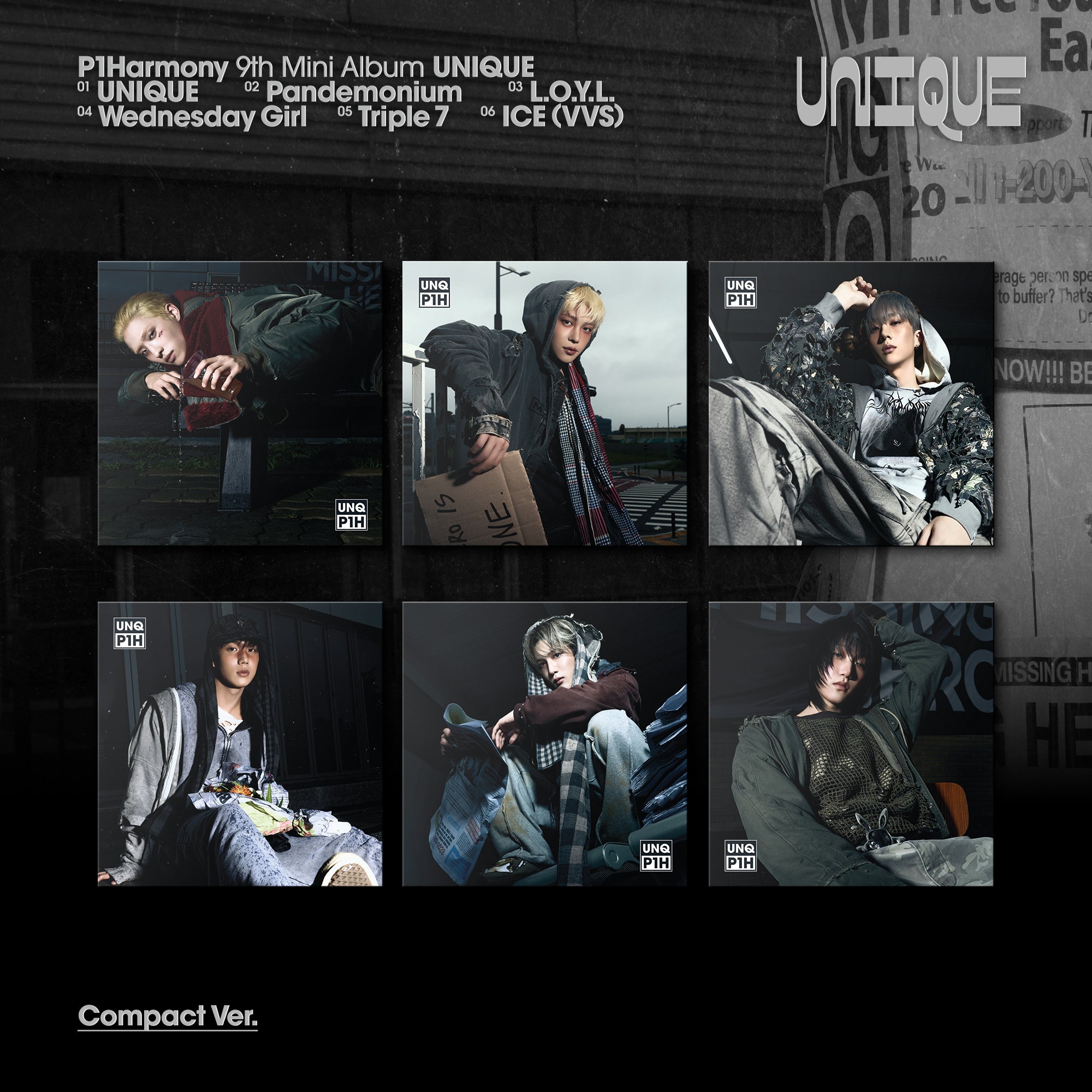 P1Harmony - 9th Mini Album 'UNIQUE' (Compact ver.)