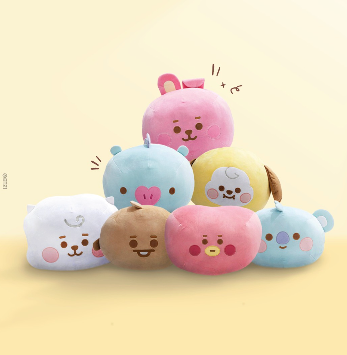 BT21 - BABY Mochi Face Cushion (L) / Official Merchandise