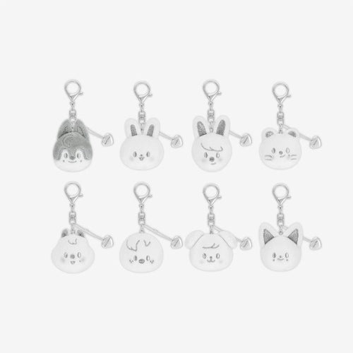[PRE-ORDER] Stray Kids - SKZOO FACE KEYRING SILVER ver. / dominATE : celebrATE MD / Official Merchandise