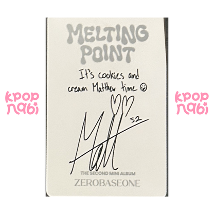 [PC] ZEROBASEONE - Matthew 'MELTING POINT' (Digipack ver.) #2